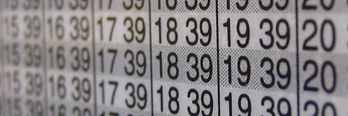 Timetable block in close up with some blurred