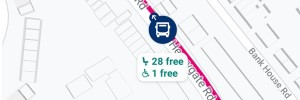 Map showing the location of a bus